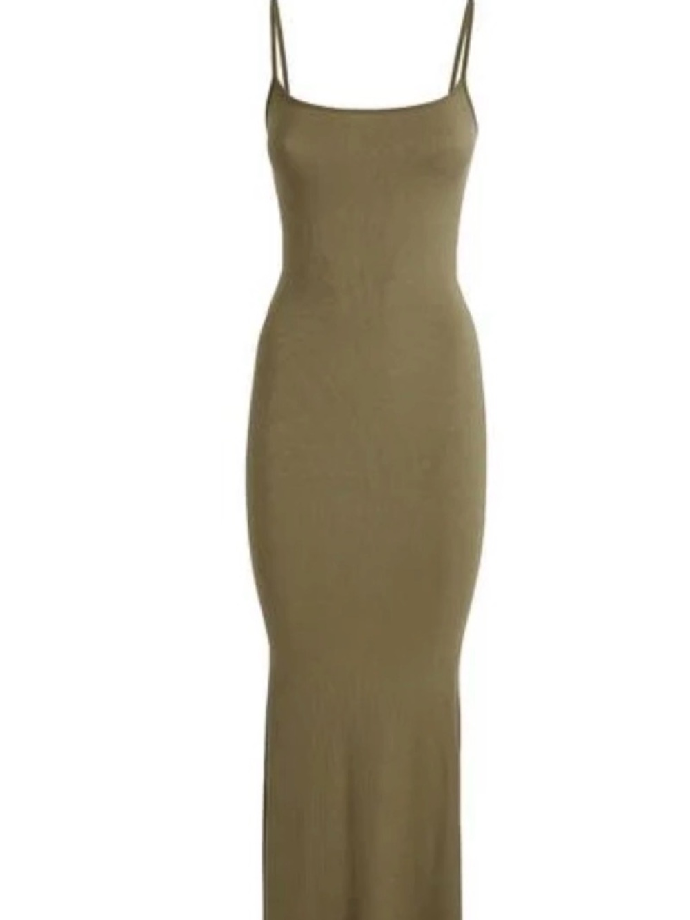 SKIMS Soft Lounge Long Slip Dress Oak Green  Ribbed Maxi Large L NWT - Picture 3 of 5